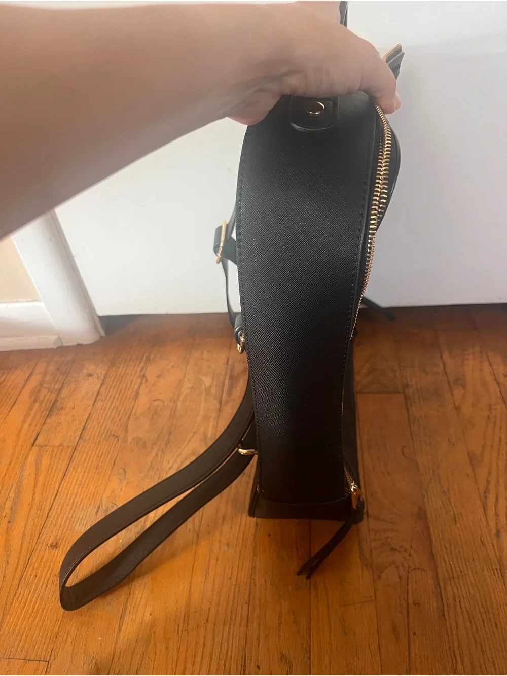 Calpak Black Leather Backpack
